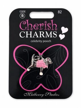 Cherish Charms Celebrity Pooch Pink Silver Dog Charm Bracelet NEW‎ NWT